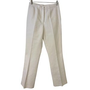 Alberto Makali Cream Abstract Textured Patterned High Waist Flat Front Pants - 8
